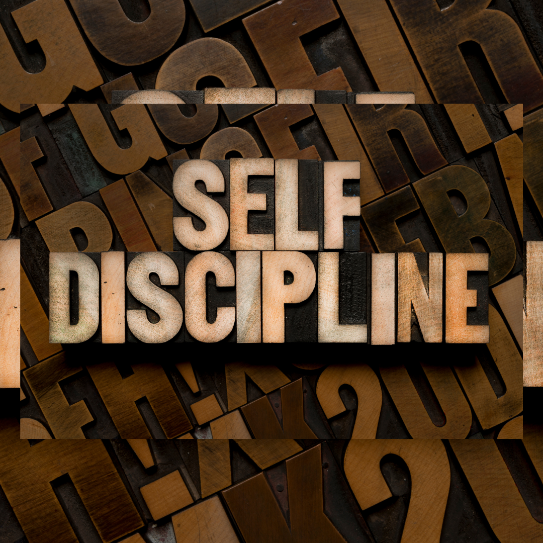 Self Discipline with wooden letters
